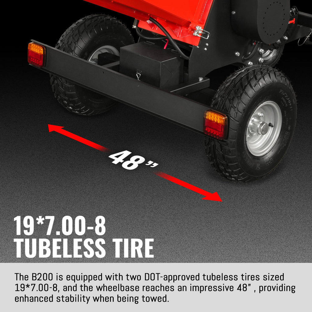 8 inch ZONSEN E-Start 1000cc 35hp Gas Powered 4 - Wheel Drum Wood Chipper with Taillight , B200